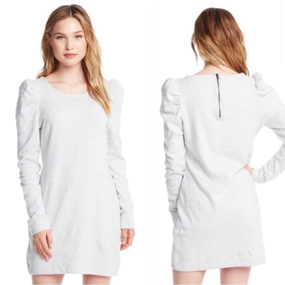 NWT Chaser Gray sweatshirt Dress Puff sleeves size medium